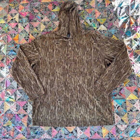 Habit 1/4 Button Snap Hoodie Pullover Camo Sweatshirt Hunting Scent Factor SZ XL - Picture 1 of 8